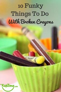 there are many things to do with broken crayons in this cupcake tin