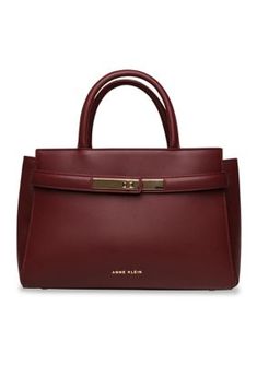 Stylishly stash your essentials in this chic satchel from Anne Klein. | Anne Klein Triple Satchel with Detachable Strap Chic Double Handle Satchel With Magnetic Closure, Chic Workwear Satchel With Magnetic Closure, Anne Klein, Purses And Handbags, Satchel, Handbags, Color