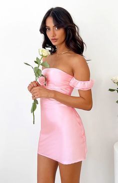 Silvia Pink Satin Mini Dress – Beginning Boutique US Satin Dress Homecoming, Unique Hoco Dresses Pink, Short Pink Dresses Formal, Valentines Formal Dresses, Senior Year Hoco Dresses, Extra Hoco Dresses, 20th Birthday Dress Ideas, Hoco Dresses Silk, Fun Homecoming Dresses