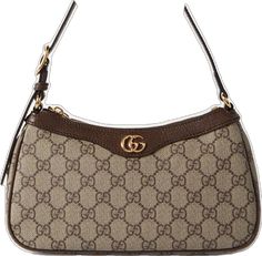 Chic Gucci Coated Canvas Shoulder Bag, Gucci Leather Trim Evening Shoulder Bag, Chic Gucci Bags With Leather Trim, Elegant Gucci Shoulder Bag With Leather Handles, Elegant Gucci Monogram Canvas Bag, Gucci Ophidia, Brown Texture, Print Coat, Brown Coat