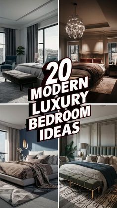 modern luxury bedroom decor ideas with chandelier