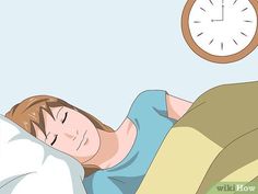 a man sleeping in bed with a clock above him