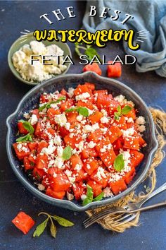 the best watermelon feta salad in a bowl