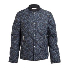 Paisley Quilt, Blue Paisley, Dries Van Noten, Jackets Online, Quilted Jacket, Neck Shirt, Paisley Print, Ribbed Knit, Paisley