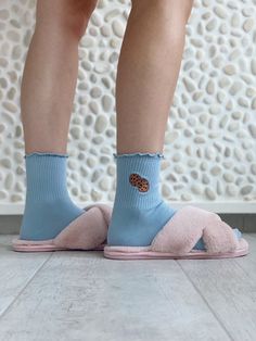 For a cute trendy addition to your transeasonal outfits, try our embroidered 'Cookie Monster' frill ankle socks. Whatever the season and whatever your style, we've got a design to suit you. The perfect birthday gift or unique stocking filler, our embroidered socks are sure to put a smile on your loved one's faces! The socks will be embroidered as shown in the images with our exclusive logo designs, one on each sock. If you are interested in our other designs and colours, check out the other list Transeasonal Outfits, Birks Outfit, Unique Stockings, Embroidered Socks, Milk Cookies, Cute Socks, Stocking Filler, Stocking Fillers, Eclectic Style