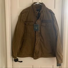 Brown Military Style, Utility, And Field Jacket. Brown Military Style Outerwear For Spring, Military Style, Field Jacket, G H, Utility Jacket, Military Fashion, Bass, Mens Jackets, Jackets & Coats