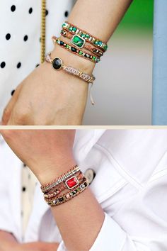 Adjustable Crystal Bracelet For Festival, Bohemian Wrap Bracelet With Colorful Beads For Party, Bohemian Party Wrap Bracelet With Colorful Beads, Bohemian Adjustable Wrap Bracelet For Party, Elegant Multicolor Hand Wrapped Wrap Bracelet, Bohemian Hand Wrapped Bracelets For Party, Bohemian Hand-strung Crystal Bracelet For Parties, Rose Gold Bohemian Bracelets, Bohemian Style Rose Gold Jewelry For Festivals