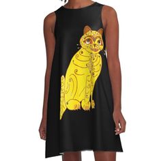 Loose-fit, mid-length sleeveless dress with silky handfeel. Printed on both sides. Machine washable. Size range XS-2XL. Abba's Yellow Cat Festival 2023, Yellow Cat, Dress For Sale, Abba, Both Sides, Mid Length, Dresses For Sale, A Line Dress, Sleeveless Dress