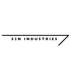 the logo for s2n industriess is shown in black on a white background