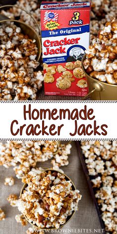 homemade cracker jacks recipe with text overlay