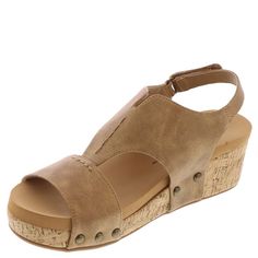 PRICES MAY VARY. Faux leather upper Slip on entry with adjustable closure Cork midsole Synthetic outsole Water resistance level : not water resistant *Casual sandal from Corkys *Hooded upper *Slingback strap with hook-and-loop closure *Lightly cushioned footbed *2" wedge heel Kids Luggage, Brown Sandals, Luxury Store, Casual Sandals, Pharmacy Gifts, Wedge Heels, Cork, Womens Sandals, Slides