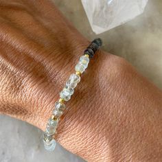 by Robindira Unsworth Handmade at our design studio in California 18k gold vermeil, moss aquamarine Length: 7.5" Style No. B464-G-MA Moss Aquamarine, Aquamarine Bracelet, Layered Bracelets, Gold Vermeil, Aquamarine, Two Tone, Design Studio, Layering, 18k Gold