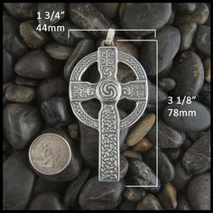 Large Celtic Cross in Sterling Silver Northern Scotland, Stephen Walker, Round Box, Scottish Heritage, Celtic Cross, Celtic Jewelry, Cross Designs, Early 20th Century, Item Number