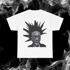 Svamp offers a new breath of fresh air to  style with its Lil Uzi Vert T-shirt. 🌟 If you're looking for a custom-designed t-shirt that reflects your style and passions, you've come to the right place! This unique t-shirt has been carefully crafted to appeal to both your sense of style and comfort. 🎨 Each of our t-shirts is made from high-quality materials chosen specifically for art enthusiasts and fashion-forward individuals. With its relaxed fit and soft fabric, it provides comfort throughou White Relaxed Fit Punk T-shirt, White Punk T-shirt With Screen Print, White Short Sleeve Punk T-shirt, Rapper Merch, Lil Uzi, Lil Uzi Vert, Painted Clothes, Unique Tshirts, Unisex Design