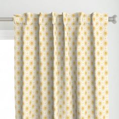 Yellow Sunshines and Polka Dots Farrow Fabric | Spoonflower Wimborne White, Nursery Patterns, Yellow Sun, Nursery Inspiration, Nursery Ideas, Farrow Ball, Home Decor Fabric, White Fabrics, Fabric Decor