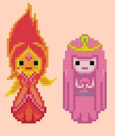 the pixel art is made to look like princesses