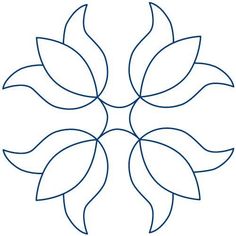 a flower with four petals in the center and three leaves on each side, as well as