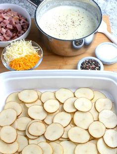 the food is ready to be cooked in the oven and put into the casserole dish