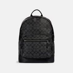 Grey Coach Backpack Coach Backpack, Bags Black, Coach Outlet, Signature Canvas, Coach Bag, Black Charcoal, You Bag, Coach Bags, Leather Trims