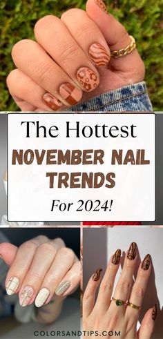 Beautify your nails with these trendy November nail designs! Explore the best cute, simple, and fun ideas for 2024. Perfect for acrylic coffin nails, these designs feature cozy autumn colors and bold fall art. Check out these nail inspo pics, including November nails colors, fall acrylic nails, fall colors, cute November designs, cozy fall nails, autumn art inspo, chic autumn vibes, fall nail ideas, november nails almond, short november nails, cute november nails, winter nails, xmas nails Acrylic Nails Fall Colors, Short November Nails, November Nails Almond, Nail Ideas November, Nail Inspo Pics, Nails Colors Fall, Nails Almond Short, November Nail Ideas