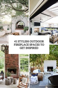 outdoor fireplace spaces to get inspired for the summertime season with great furniture and decor