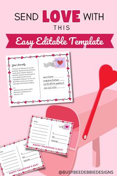 valentine's day email template with hearts on it and the text send love with this easy