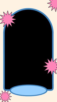 a black and pink background with stars coming out of the top, in front of it