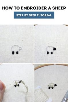 how to embroider a sheep step by step