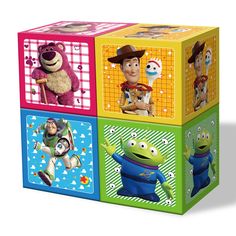 the toy story blocks have characters on them