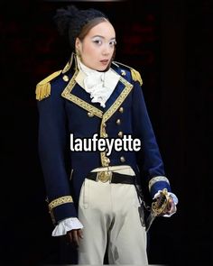 an image of a woman in uniform on the runway with words that read lauf eyette