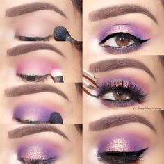 Smokey Eye Steps, Purple Smokey Eye Makeup, Step By Step Makeup, Drag Make-up, Makeup Tip