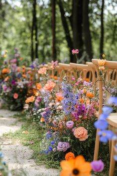 A Wildflower Wedding Aisle Wonderland Wildflower Wedding Spring, Spring Wedding Activities, Simple Garden Theme Wedding, Early April Wedding, Spring Flower Wedding Decor, Foraged Wedding Flowers, Unique Wedding Aisle Ideas, Cottagecore Wedding Colors, Spring Garden Wedding Theme