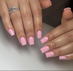 Light Pink Acrylic Nails, Nails Biab, Short Pink Nails, Pink Tip Nails, Pink Gel Nails, Simple Acrylic Nails, Work Nails, Classy Acrylic Nails