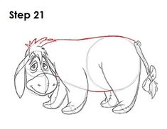 how to draw winnie the pooh from disney's animated movie step by step