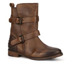 March to your own beat with these vintage-inspired leather boots. From Vintage Foundry Co. Women's Shoes Accessories, Bootie Sandals, Sneaker Slippers, Baby Boy Shoes, Round Top, Leather Boot, Boots And Sneakers, Leather Buckle