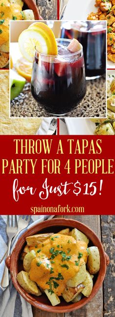 throw a tapas party for 4 people for just $ 15 click on the image