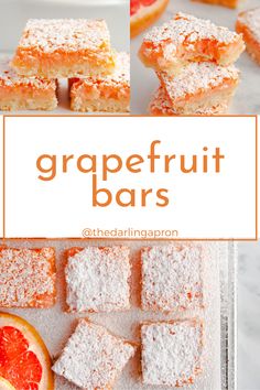 grapefruit bars with powdered sugar on top