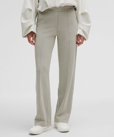 Tailored Look, Lounge Feel. These Peach-Fuzz Soft, Trouser-Inspired Pants Bring Pajama-Level Comfort To Work Days And Travel Days. Designed For Casual. Slim Fit Skims Your Body:falls Straight Down From Hip To Hem:29" Inseam Is Intended To Skim The Floor For Heights Of 54" And Under. Hand Pockets With Hidden Card Sleeve. Faux Fly And Back Welt Pockets. Continuous Drawcord. Pull-On Waistband Is Flat On The Inside For A Smooth, Distraction-Free Feel Next To Skin. | Softstreme Pintuck Mid-Rise Pant Short Lululemon Fitted Workwear Pants, Lululemon Fitted Work Pants, Fitted Full-length Lululemon Pants, Lululemon Fitted Full Length Pants, Lululemon Softstreme, Pants Short, Peach Fuzz, Card Sleeve, Tank Top Dress