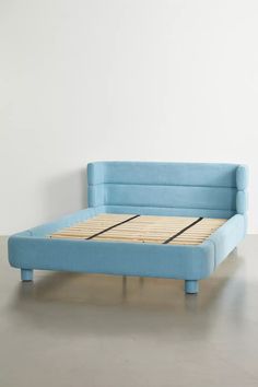 Felix Upholstered Bed | Urban Outfitters Twin Bed Colorful, Twin Bed Creative, Pastel Blue Bed Frame, Acrylic Twin Bed, Danetti Amalfi Bed, Comfy Beds Frames, Cute Bed Frames Fabric, Pin Cushion Bed Frame, Atatchable Bed Frame