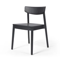 a black chair on a white background with no one in the room to see it