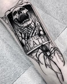 16 Tattoo, Tarot Tattoo, Inspiration Tattoos, Creepy Tattoos, Spooky Tattoos, Halloween Tattoo, Gothic Tattoo, Card Tattoo, Badass Tattoos