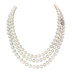 Fine Quality Japanese Saltwater Akoya Pearl Diamond Necklace 49" 18k White Gold 7 mm Certified $5,950 307927 This is a One of a Kind Unique Custom Made Glamorous Piece of Jewelry! Nothing says, "I Love you" more than Diamonds and Pearls! This item has been Certified, Inspected, and Appraised by Gemological Appraisal Laboratory Gemological Appraisal Laboratory of America is a proud member of: - GIA Alumni Association - National Association of Jewelry Appraisers - International Consortium Gem-Testing Laboratories - Gemological Association of Great Britain TRUSTED SELLER SINCE 2002 PLEASE SEE OUR HUNDREDS OF POSITIVE FEEDBACKS FROM OUR CLIENTS ALL CERTIFICATIONS ARE DONE ACCORDING TO GIA STANDARDS PLEASE SEE ATTACHED CERTIFICATE AND APPRAISAL FOR DETAILS FREE PRIORITY SHIPPING DETAILS Stone: Luxury Diamond White Pearl Necklace With Diamond Accents, Elegant Luxury Brilliant Cut Pearl Necklace, Formal Diamond White Akoya Pearl Necklace, Luxury Brilliant Cut Akoya Pearl Necklace, White Akoya Pearl Fine Jewelry Necklace, White Akoya Pearl Necklace With Gemstone, White Akoya Pearl Necklace - Fine Jewelry, Pearl And Diamond Necklace, Vintage Hermes