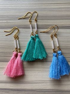 "I feel like these are so perfect for summer! Cute little tassels hanging from a beaded bar. Approximately 2\" long." Beaded Drop Earrings With Tassels For The Beach, Beaded Tassel Drop Earrings For Beach, Trendy Dangle Tassel Earrings For Summer, Trendy Summer Tassel Dangle Earrings, Spring Beach Tassel Drop Earrings, Dangle Beaded Fringe Tassel Earrings For Beach, Beach Tassel Dangle Earrings With Fringe, Beach Dangle Tassel Earrings With Fringe, Beaded Fringe Drop Earrings For Beach