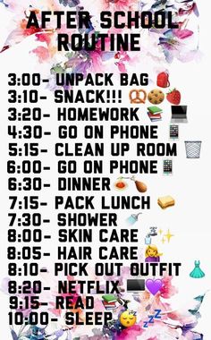 a poster with the words after school routine written in black and white, on a white background