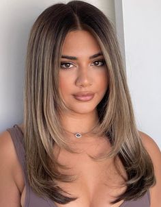 Best Face Framing Layers Ideas for 2023 - The Right Hairstyles 2023 Haircuts For Women Medium Layers, Long Front Layered Hair, Medium Length Haircut Front Layers, Hair Cuts For Straight Hair Women Long, Medium Length Hair With Layers Balayage, Straight Hair With Balayage, Medium Hair Cuts For Women Straight, Long Layers For Medium Length Hair, Straight Hair With Layers Medium Length