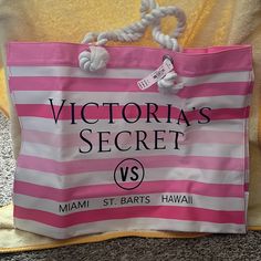 Victoria Secret Beach Bag Miami - St.Barts - Hawaii Nwt Never Used With A Button To Close. Has A Lining In The Inside For Easy Spills And Clean. Victoria's Secret White Beach Bag, Victoria's Secret White Bag For Beach, Victoria's Secret Pink Vacation Bag, Victoria's Secret Pink Bags For Vacation, Victoria's Secret White Travel Bag, Victoria's Secret Summer Vacation Bags, Victoria's Secret Summer Shopping Bags, Victoria's Secret Casual Beach Bag, Victoria's Secret Summer Beach Bag