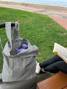 Gray Gingham Tote Bag | Shopping Bag | Linen Bag | Shopper Bag | Natural Grocery Bag | Reusable Eco Friendly Bag | Gift for Her ❤ ✿Great gift idea for your best friend, You can easily use it at the beach, school, shopping or wherever you go✿  All of our shopping bags are handmade,eco-friendly and custom design. -These gray color gingham tote bag are made from thick linen fabric. -It has one pocket in front.  Sizes :  (38 cm wide and 40 cm tall,handles 66 cm) (Pocket 18x18 cm) ✿ If you have any o Gingham Pouch Bag For Daily Use, Gingham Travel Tote Bag, Gingham Tote Bag For School, Gingham Shoulder Bag For Daily Use, Rectangular Gingham Shoulder Bag For Everyday, Casual Gingham Bag For Everyday Use, Daily Use Gingham Shoulder Bag, Casual Gingham Tote Bag, Everyday Gingham Shoulder Bag