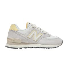 Find NEW BALANCE Wmns 574 ' Matter Maize on Editorialist. Wmns 574 'Grey Matter Maize' New Balance Sneakers With Branded Insole, Gray Boost Midsole Sneakers, New Balance 574 Green, Grey Matter, Grey New Balance, Gray Matters, New Balance 574, New Balance Sneakers, New Balance Men