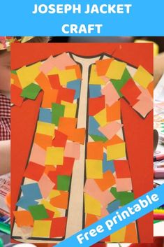 an image of a child's artwork project with the title joseph jacket craft