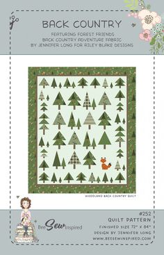 Back Country Quilt Pattern by Bee Sew Inspired Bring The Outdoors Inside, Country Quilt, Table Quilts, Raw Edge Applique, Country Quilts, Forest Trees, How To Finish A Quilt, Paper Piecing Patterns, Forest Friends